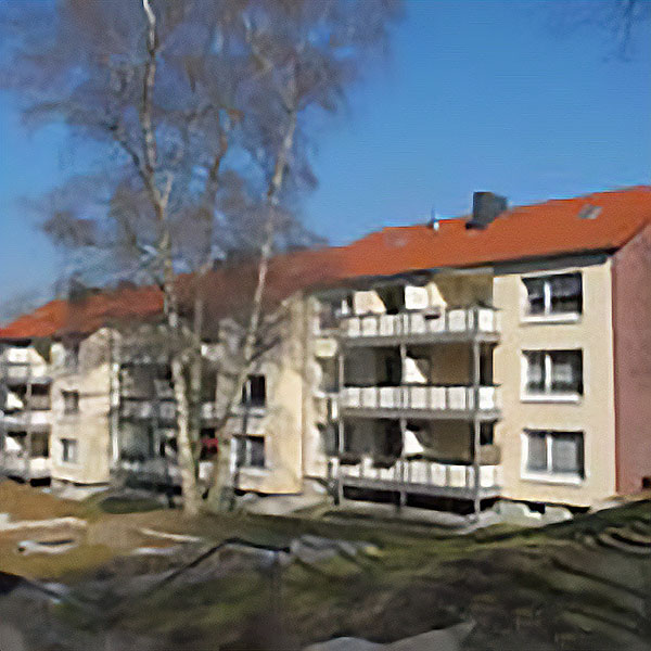 Ansicht eines Mehrfamilienhaus-Komplexes