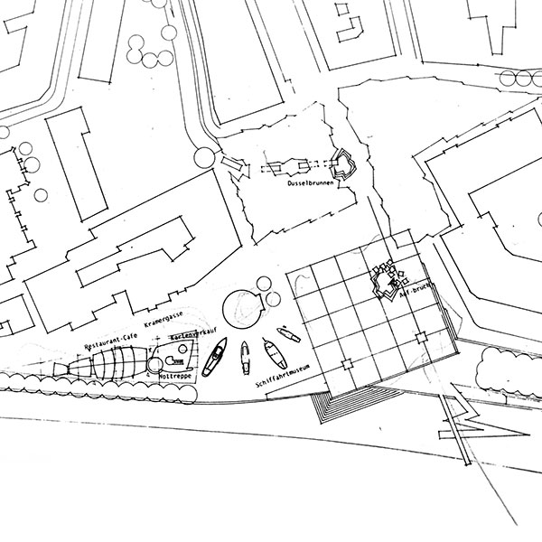 Lageplan Architekturwettbewerb Rheinufer Düsseldorf